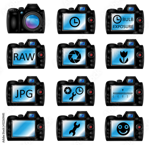 dslr vector camera functions collection