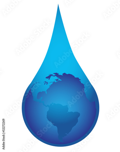 globe in waterdrop