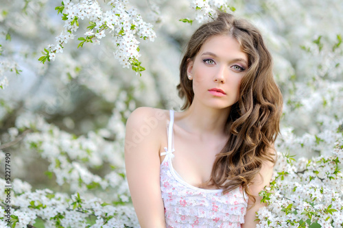 portrait of a beautiful girl in spring