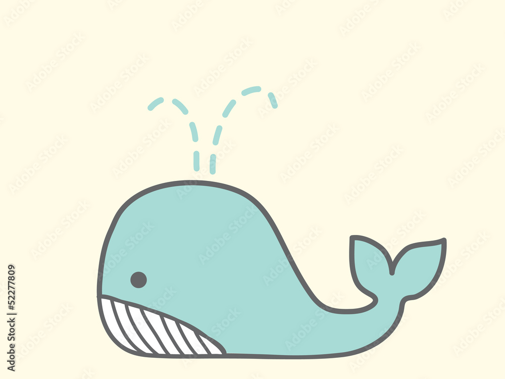 Naklejka premium Cute Whale - Vector File EPS10