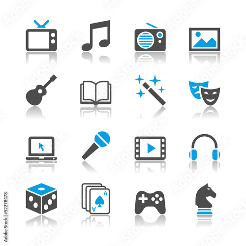 Entertainment icons - reflection theme