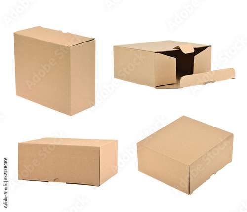 cardboard box isolated on the white background