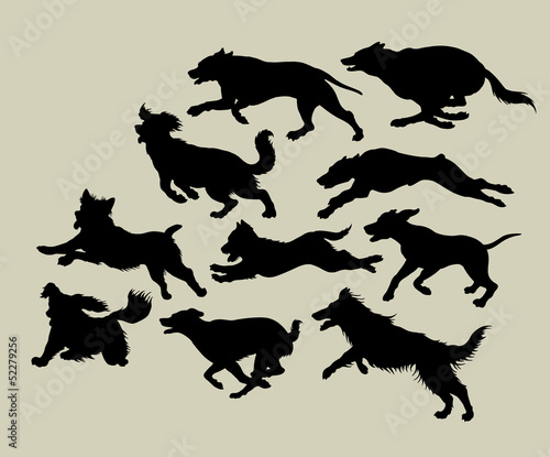 Dog Running Silhouettes