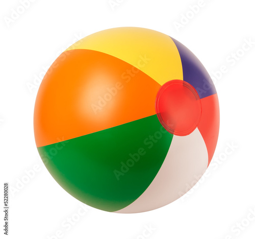 Bright inflatable ball isolated on white background