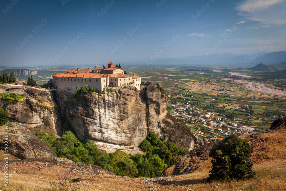 Impressive monastery construction on high hill at Meteora - Gree