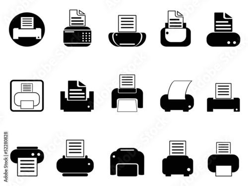 printer icons set