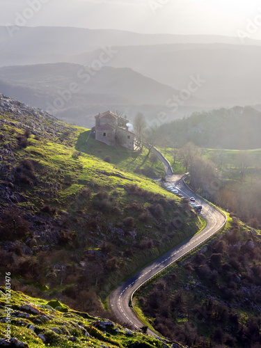 A road to sanctuary of Virgen de Oro, in Alava, Basque Country photo