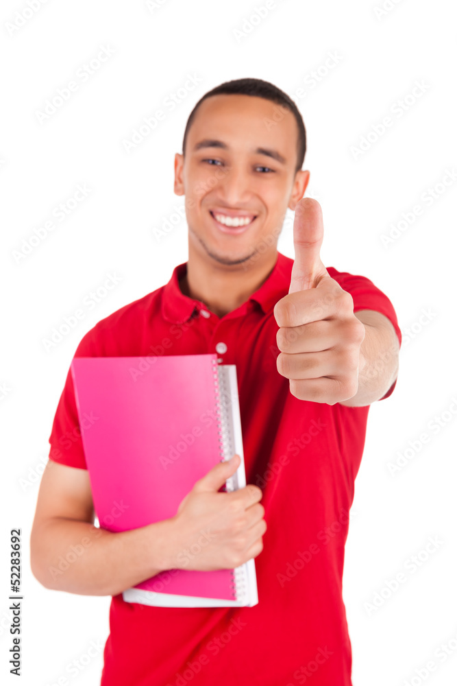 young African American student with a book young African American student with a book