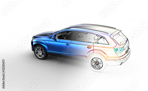 Sketch drawing car