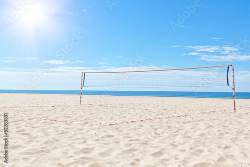 The summer sea beach volleyball court. Under the sun.