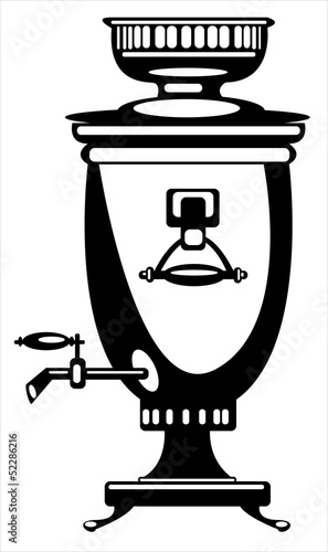 vector illustration samovar on white background