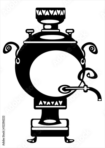 vector illustration samovar on white background