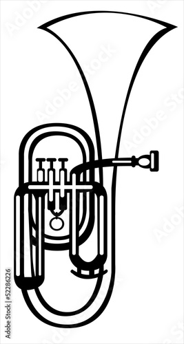 vector illustration tuba alto horn on white background