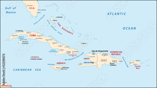 Greater Antilles map photo