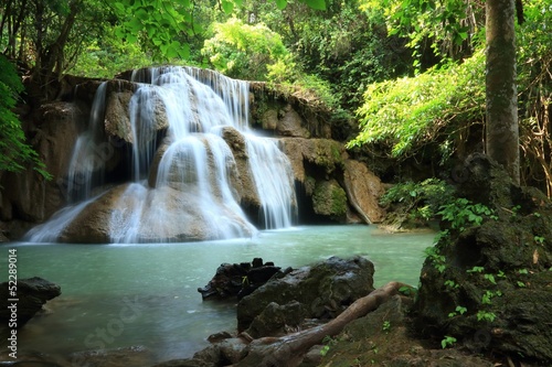 Paradise Waterfall in Kanchanaburi, Thailand.