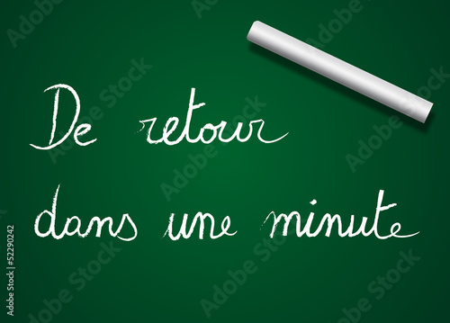 de retour dans une minute vecto