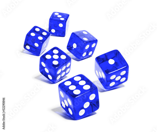 Würfel, Doppelreihe, blau