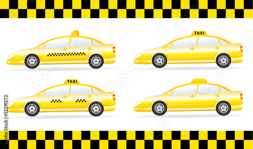 taxi cars set