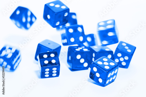 Würfel, fallen, blau