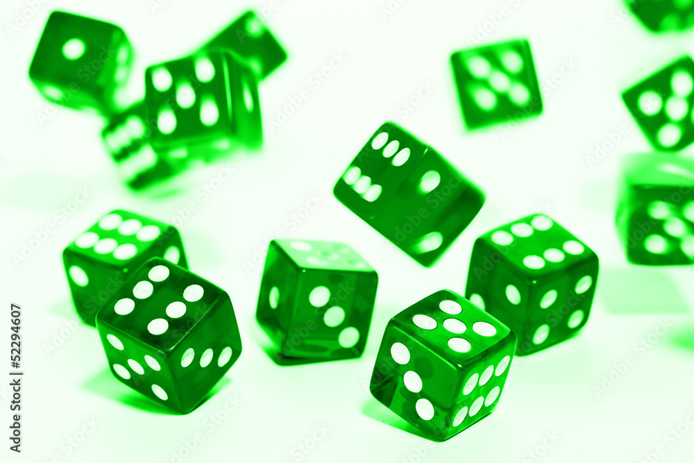 Würfel, fallen, grün Würfel, fallen, grün