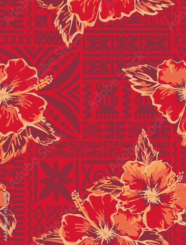 Traditional Hawaiian wallpaper - vector seamless pattern