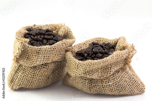 Coffee beans in a sack