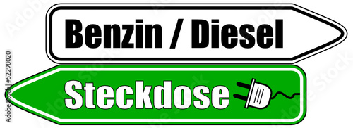 Benzin Diesel Steckdose Schild  #130513-svg02