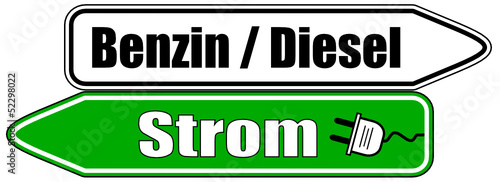 Benzin Diesel Strom Schild  #130513-svg01