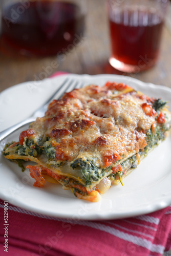 Lasagna with spinach