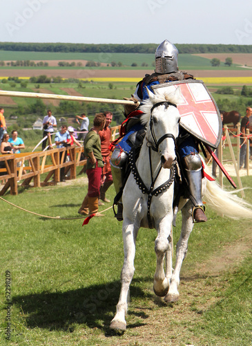 KHOTYN-MAY 10: Riding knight during Festival, 2013, Ukraine