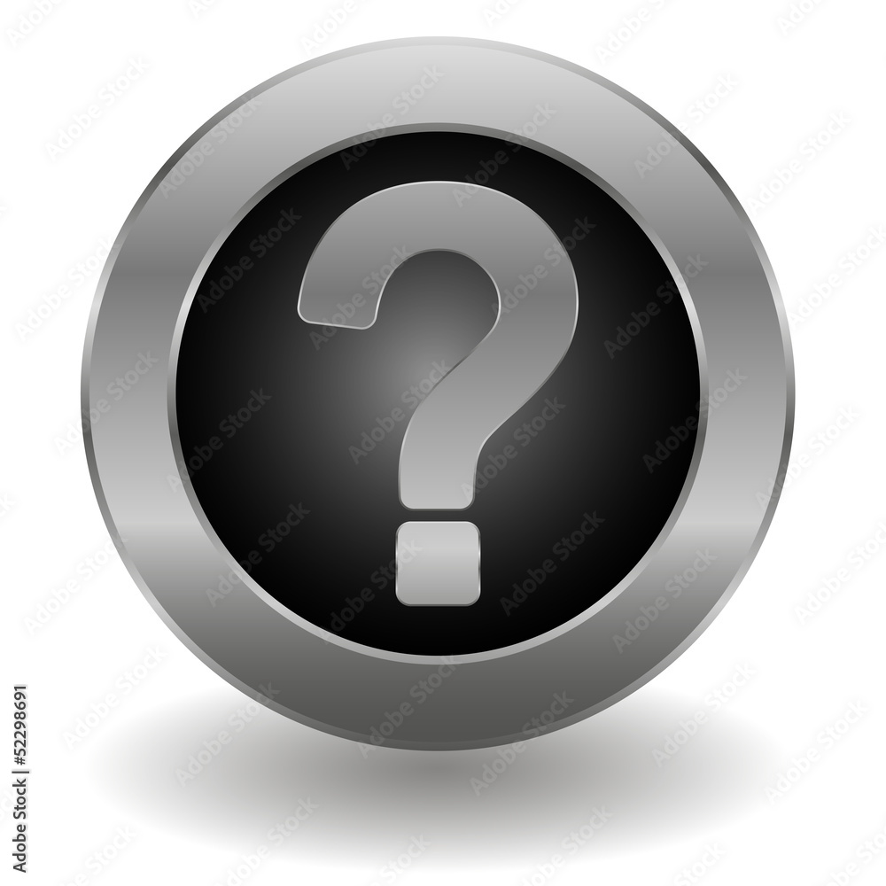 Metallic question button