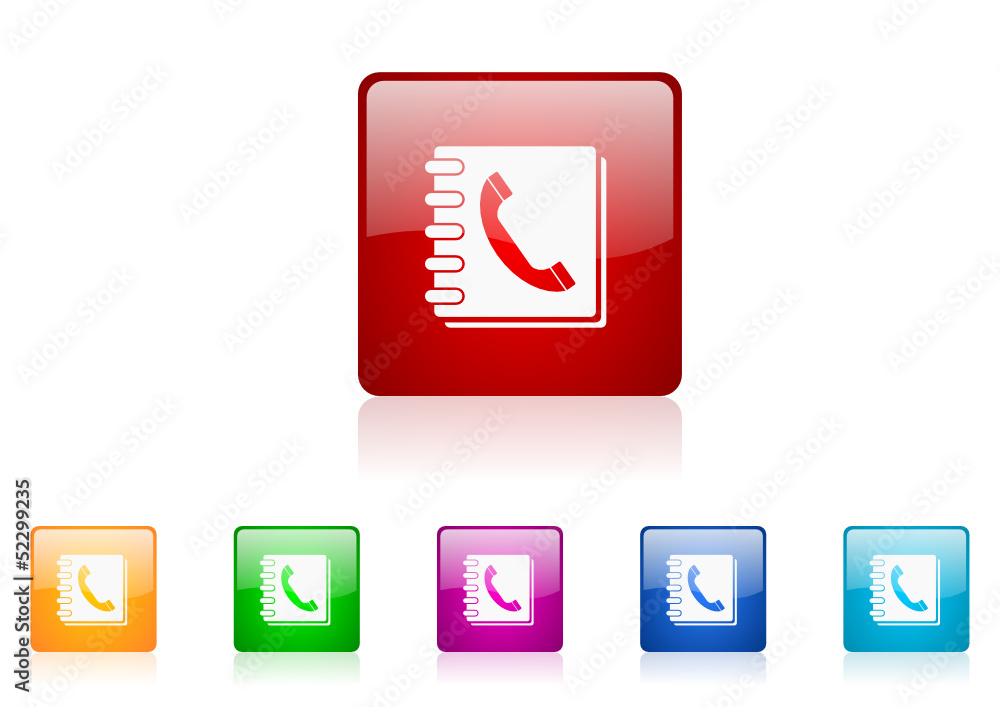 phonebook vector glossy web icon set phonebook vector glossy web icon set