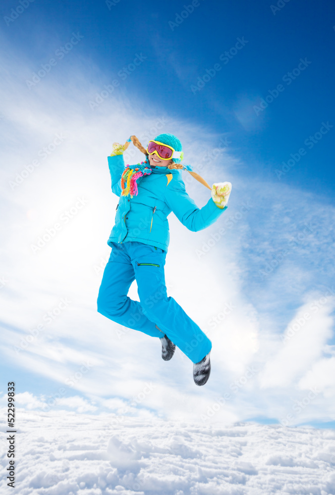 Girl jumping in snow Girl jumping in snow