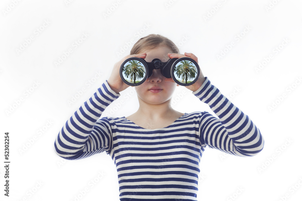 the girl and a pair of binoculars the girl and a pair of binoculars