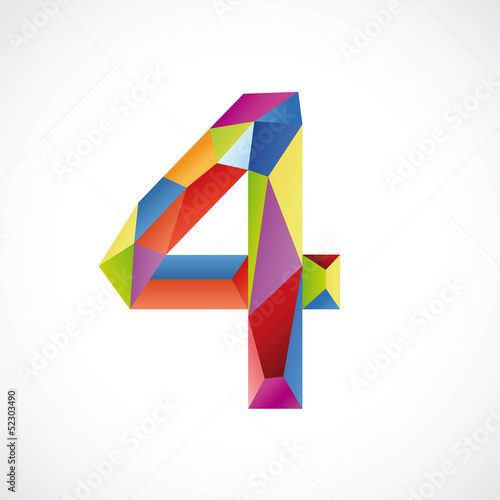 Varicolored number 4