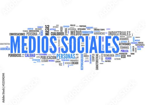 Medios sociales (tag cloud español)