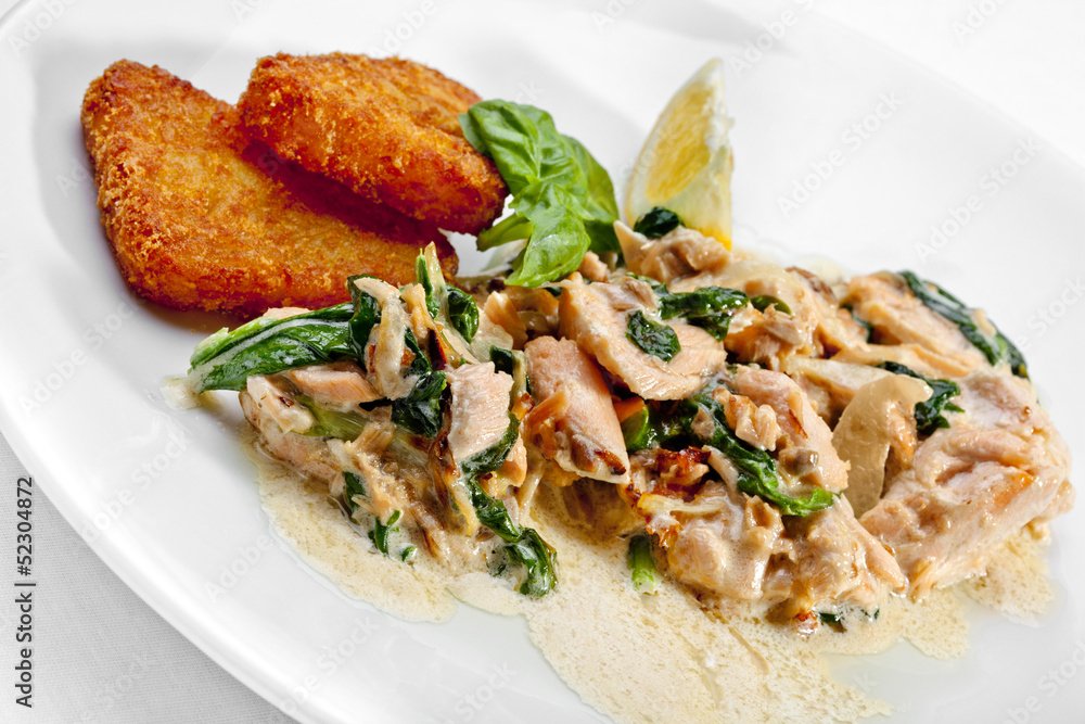 A Tasty food . Fried fish with lemon. High quality image A Tasty food . Fried fish with lemon. High quality image