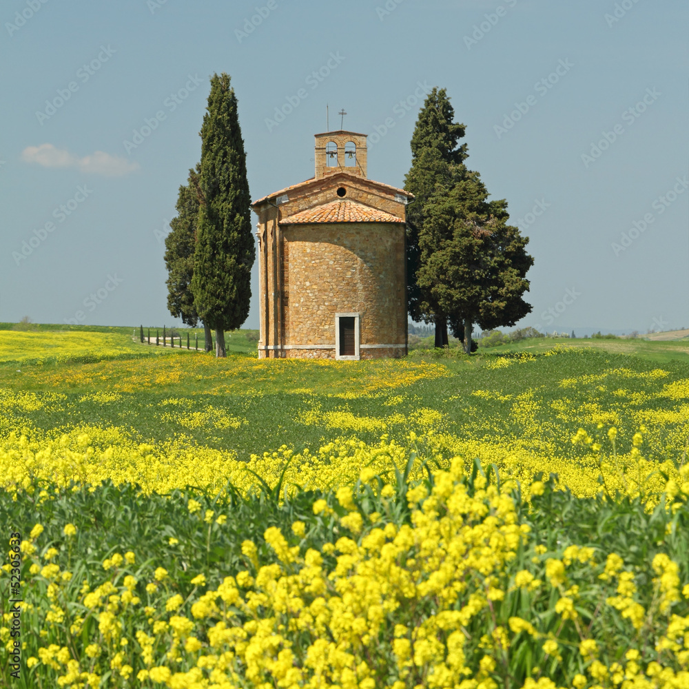 fantastic tuscan landscape,Chapel of Madonna di Vitaleta