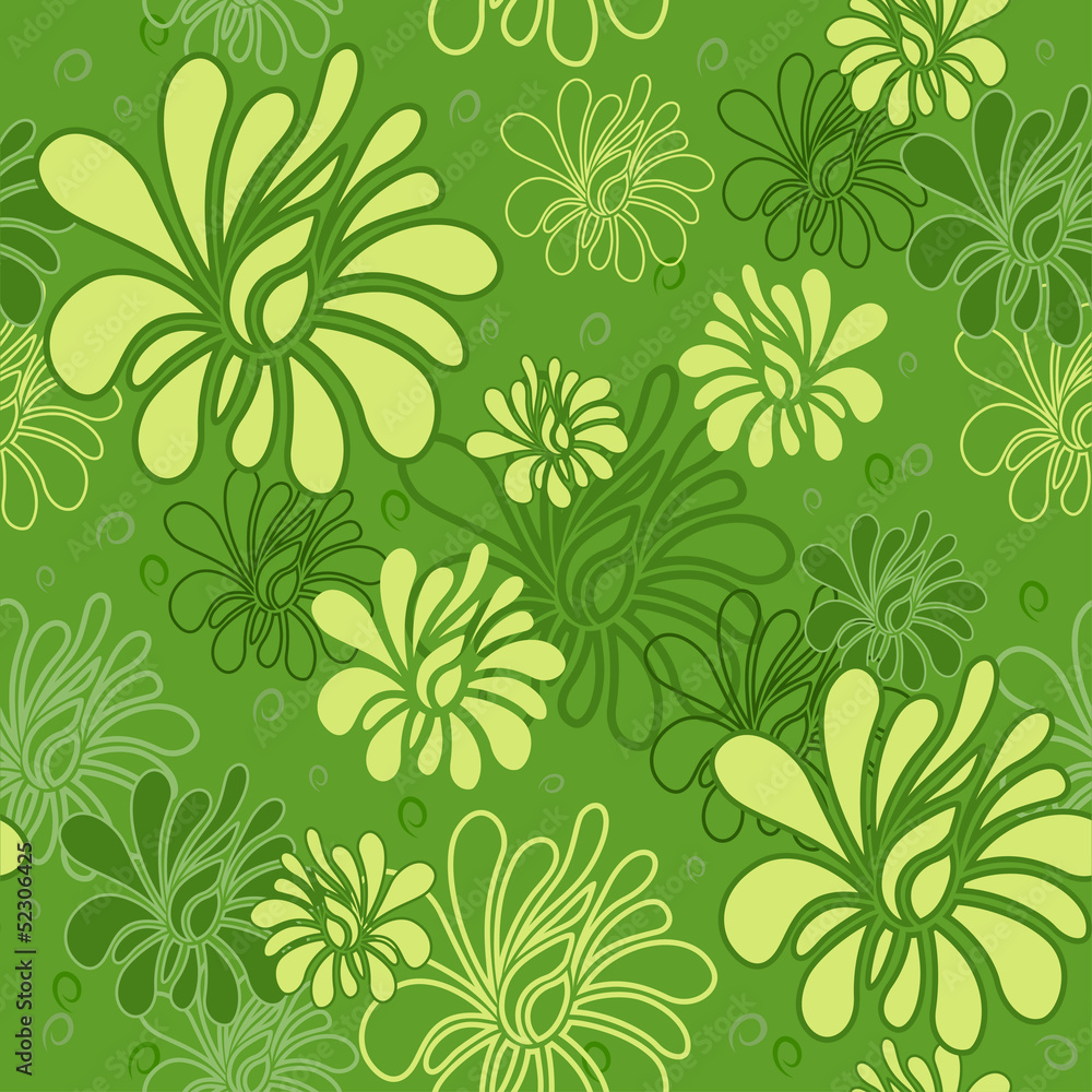 Fototapeta premium Floral vector seamless pattern