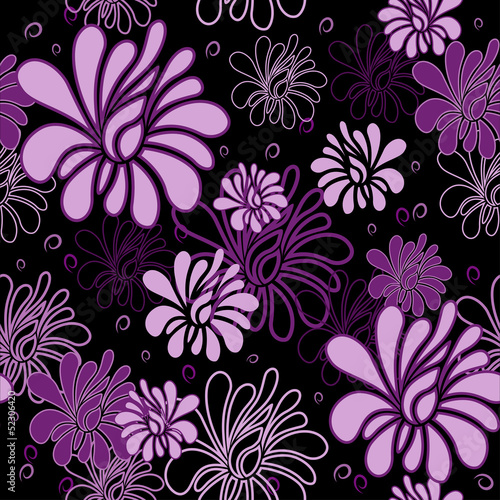 Floral vector seamless pattern