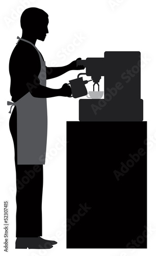 Male Coffee Barista Illustration