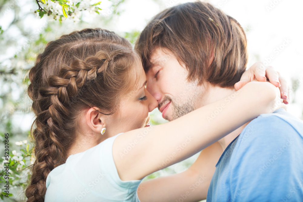 Young attractive couple together outdoors Young attractive couple together outdoors
