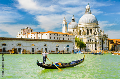 Leinwand Poster Gondel auf dem Canal Grande in Venedig, Italien