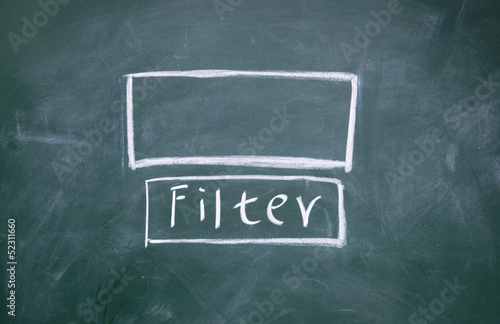 Filter interface drawn with chalk on blackboard
