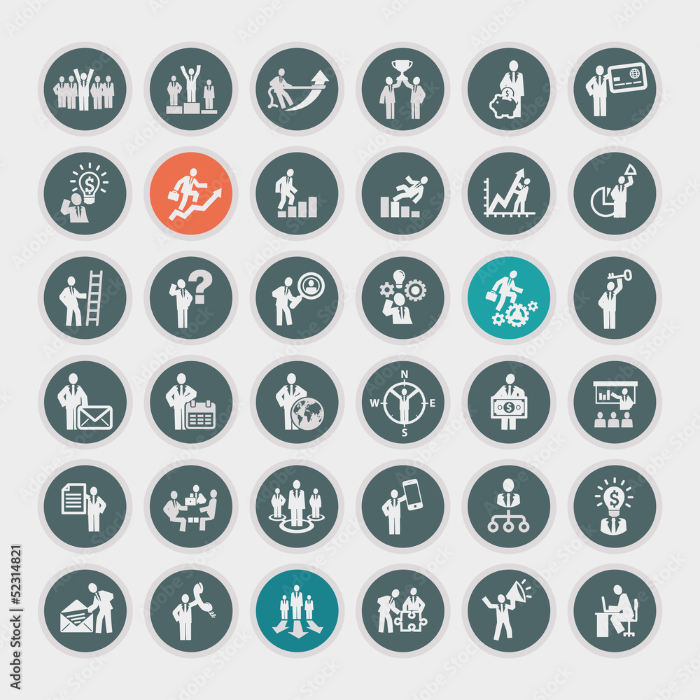 Set of business concept icons Set of business concept icons