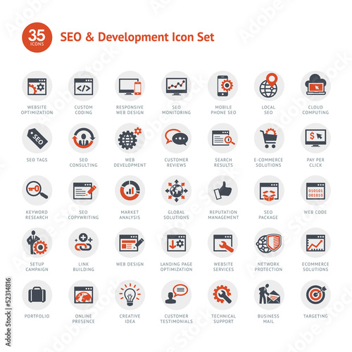 Set of SEO and Development icons