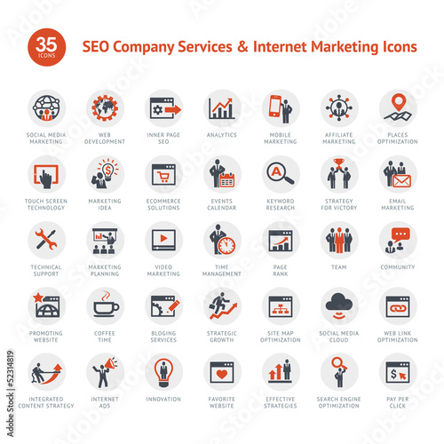 Set of SEO and Marketing icons