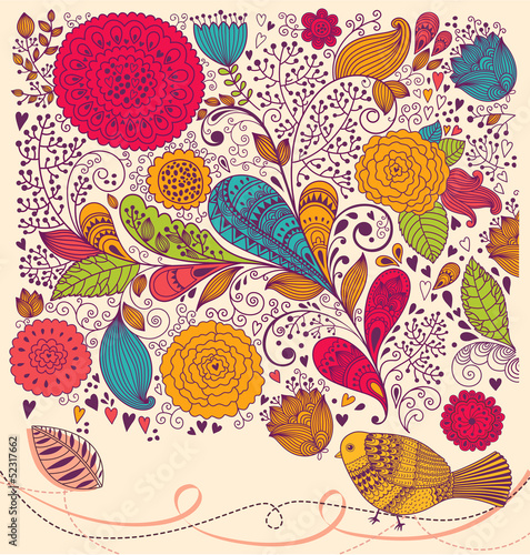 Beautiful vector floral colorful background
