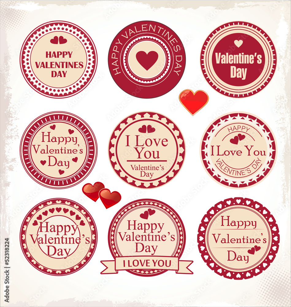 Obraz premium Set of Valentine's day love labels