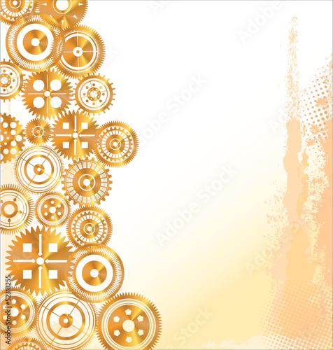 Golden Gears in motion background